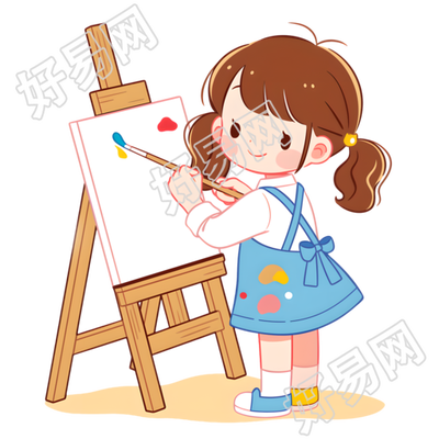 少女绘画元素