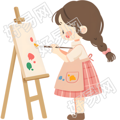 少女绘画插画