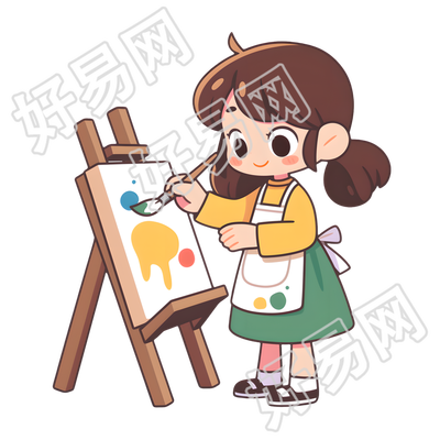 少女绘画插图