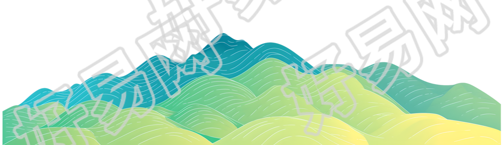 自然风景国潮风远山插画