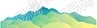 自然风景国潮风远山插画