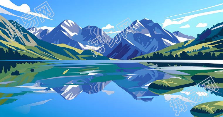 自然风景湖泊元素