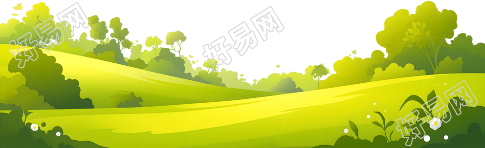 自然风景草地矢量插画