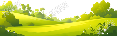 自然风景草地矢量插画