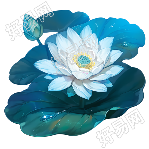 白色莲花透明背景素材