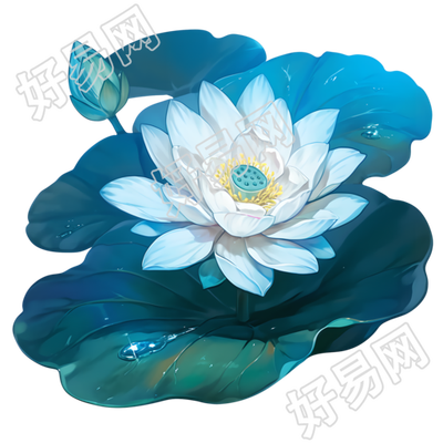 白色莲花透明背景素材
