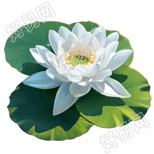 白色莲花高清插画