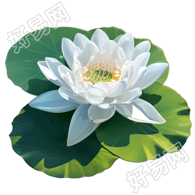 白色莲花高清插画