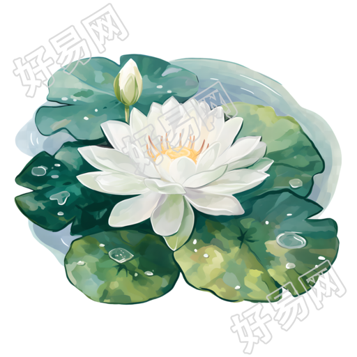 白色莲花矢量素材