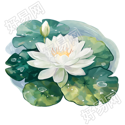 白色莲花矢量素材
