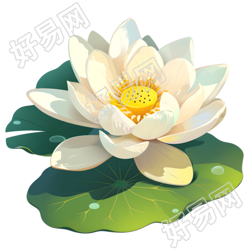 白色莲花可商用插画