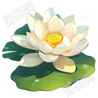 白色莲花可商用插画