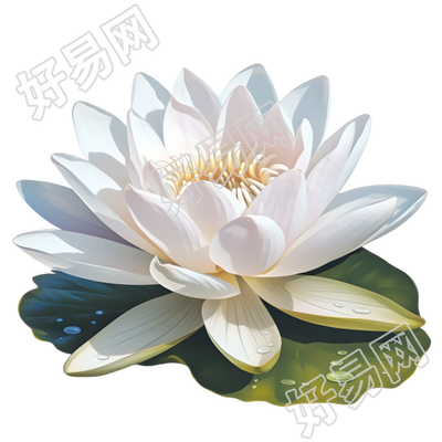 白色莲花插画设计素材