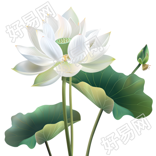 白色莲花商用素材