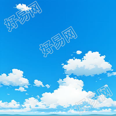 蓝天白云透明背景插画