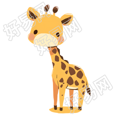 卡通动物长颈鹿素材