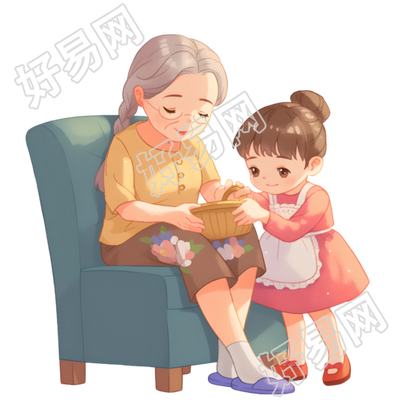 敬老创意设计插图