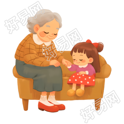 敬老透明背景元素