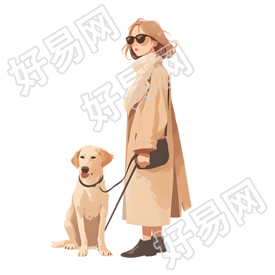 盲人女孩插画设计