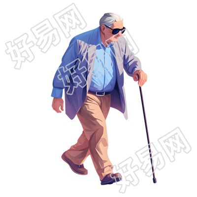 盲人插图素材