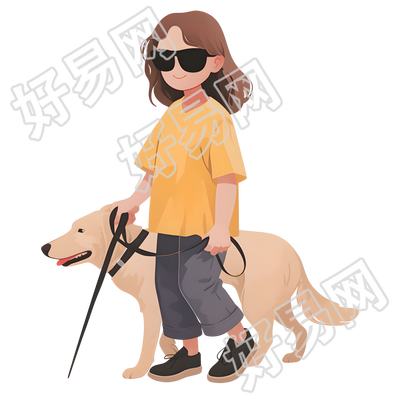 盲人创意PNG素材