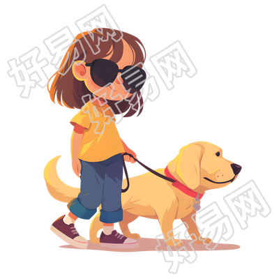 盲人透明背景插图