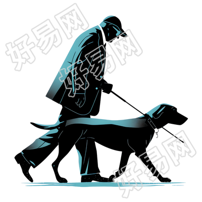 盲人导盲犬素材