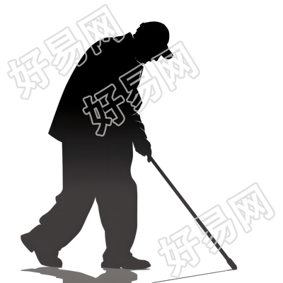 盲人剪影插画