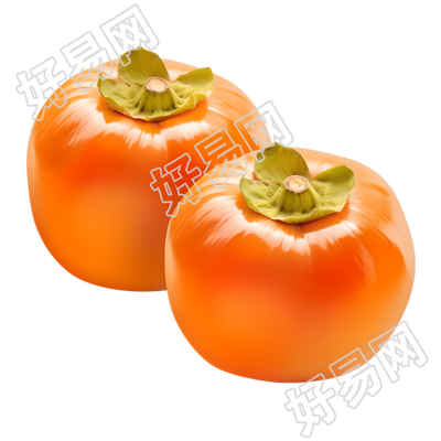 两个柿子PNG元素