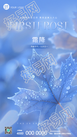24节气霜降实景宣传手机海报