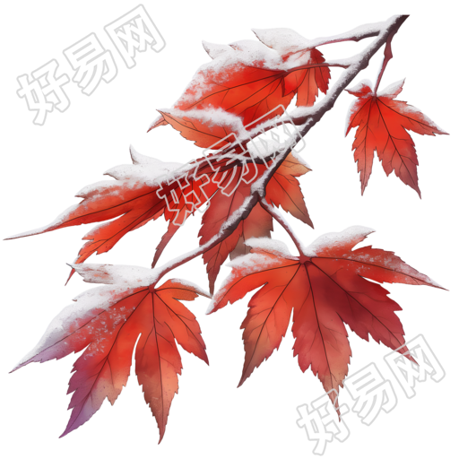 霜降叶子插画素材