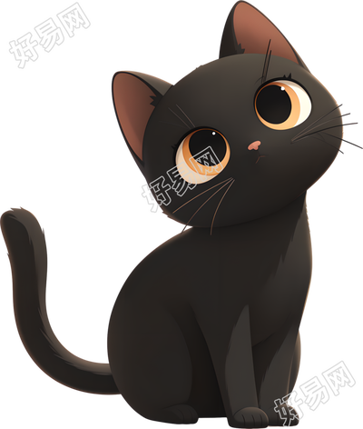 万圣节黑猫插画素材