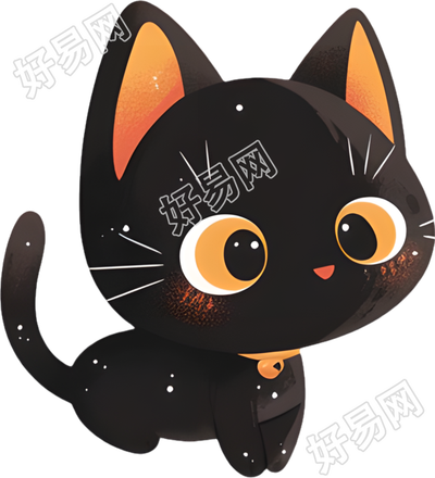 万圣节黑猫可爱插图