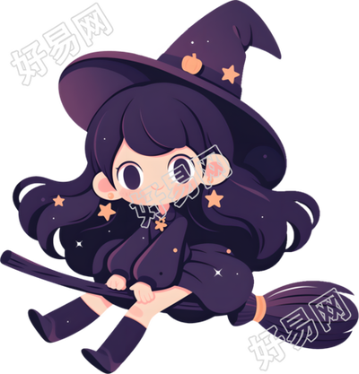 女巫贴纸插画