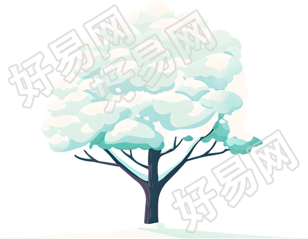大雪树木插图