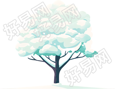 大雪树木插图