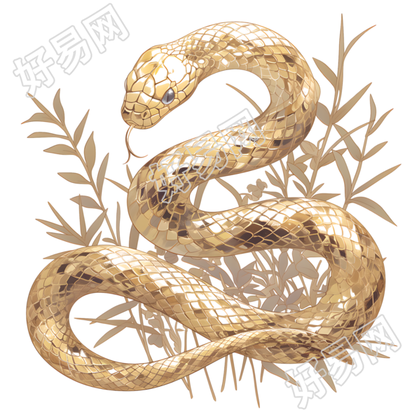 蛇年金蛇插图