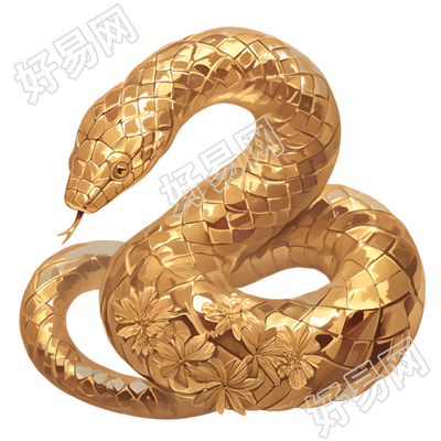 蛇年金蛇插画