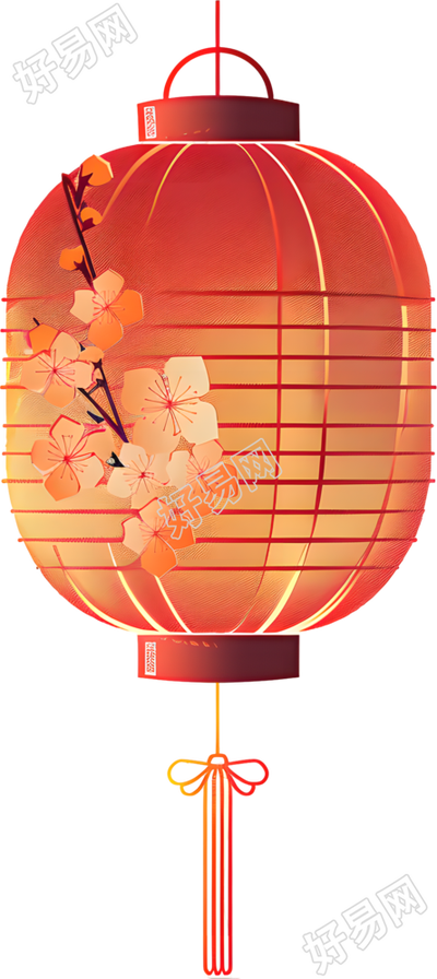 赏灯新年灯笼插画