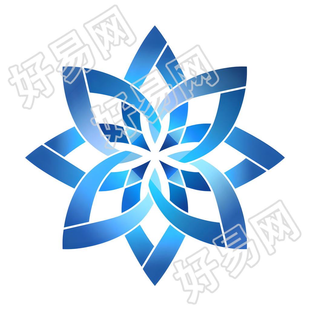 蓝色雪花PNG元素