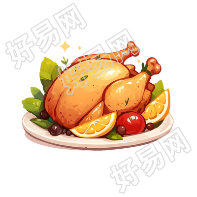 烤火鸡图形设计元素