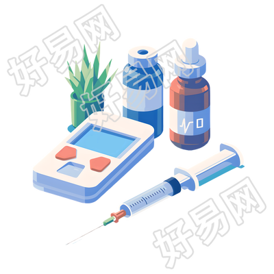 医疗针头平面插画