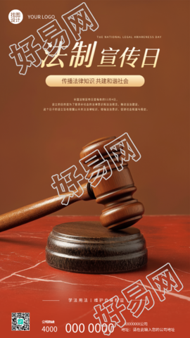 全国法制宣传日主题活动手机海报