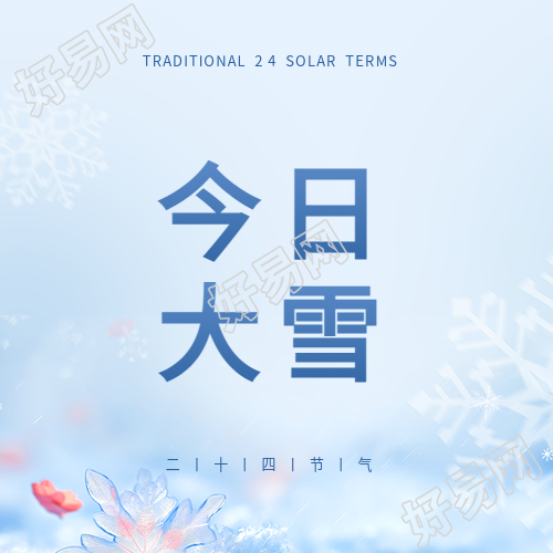 今日大雪蓝色简约微信公众号次图