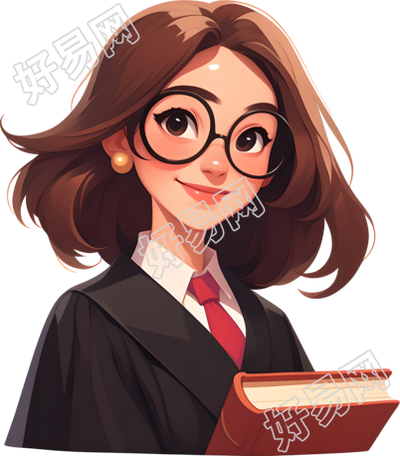 律师与法律书籍插画