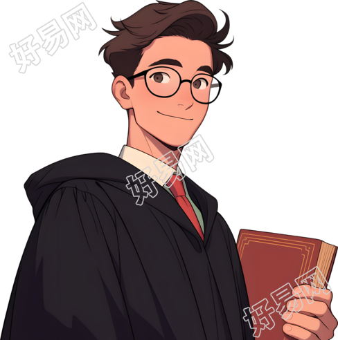 律师卡通形象插画