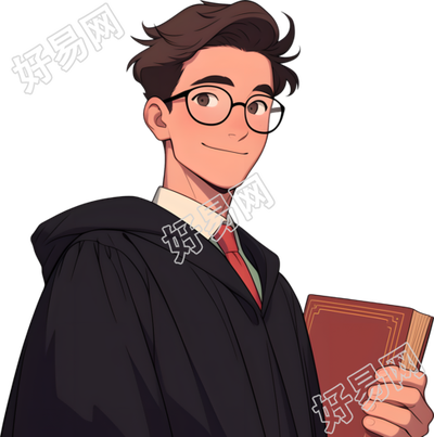 律师卡通形象插画