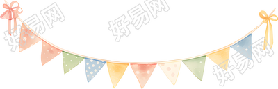 彩旗插画设计元素