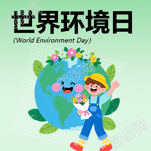 世界环境日绿色渐变微信公众号次图