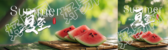 夏至时节西瓜实景公众号封面图
